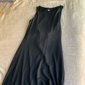 Open back, black dress